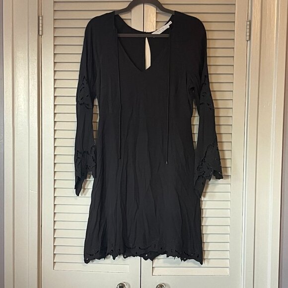 ASTR The Label Fern grey tunic medium mini dress floral cutout boho - Picture 1 of 12
